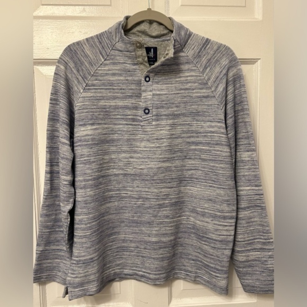 Johnnie-O Fanning Men’s Sweater Pullover Size Medium | Snaps | Light Blue